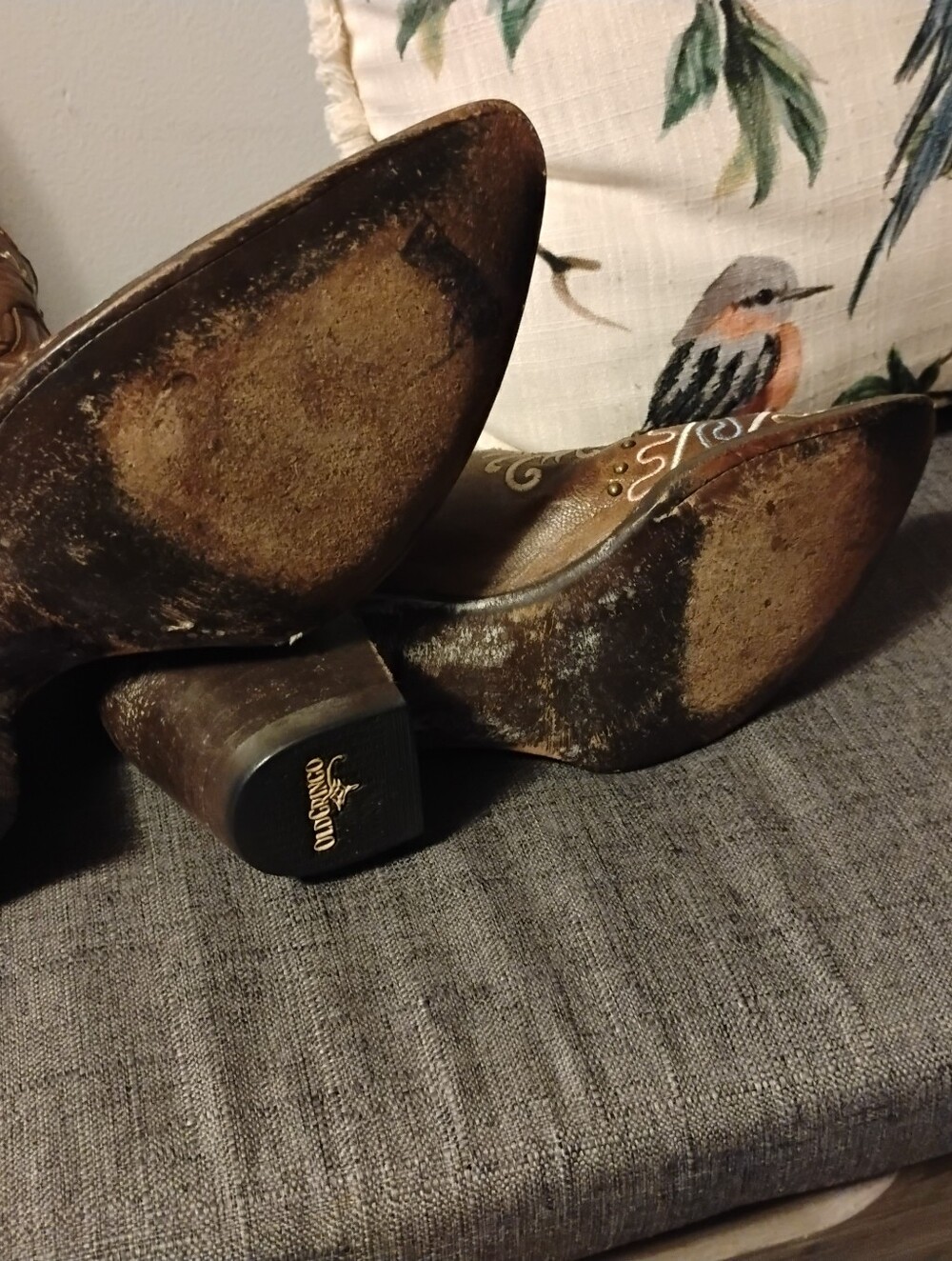 Old Gringo Brown Embroidered Western Ankle Boots Size 9.5 - Picture 7 of 7
